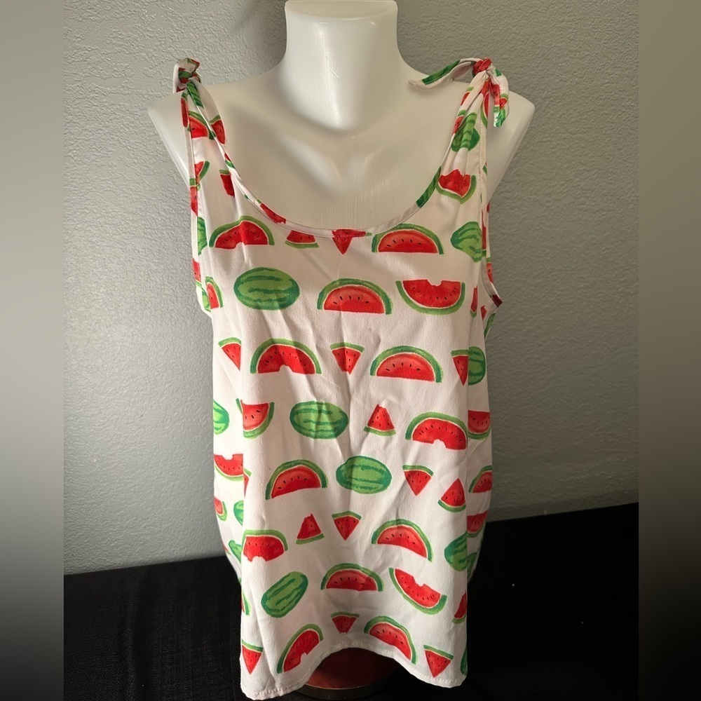LeLis women’s watermelon tie strap tank size M.